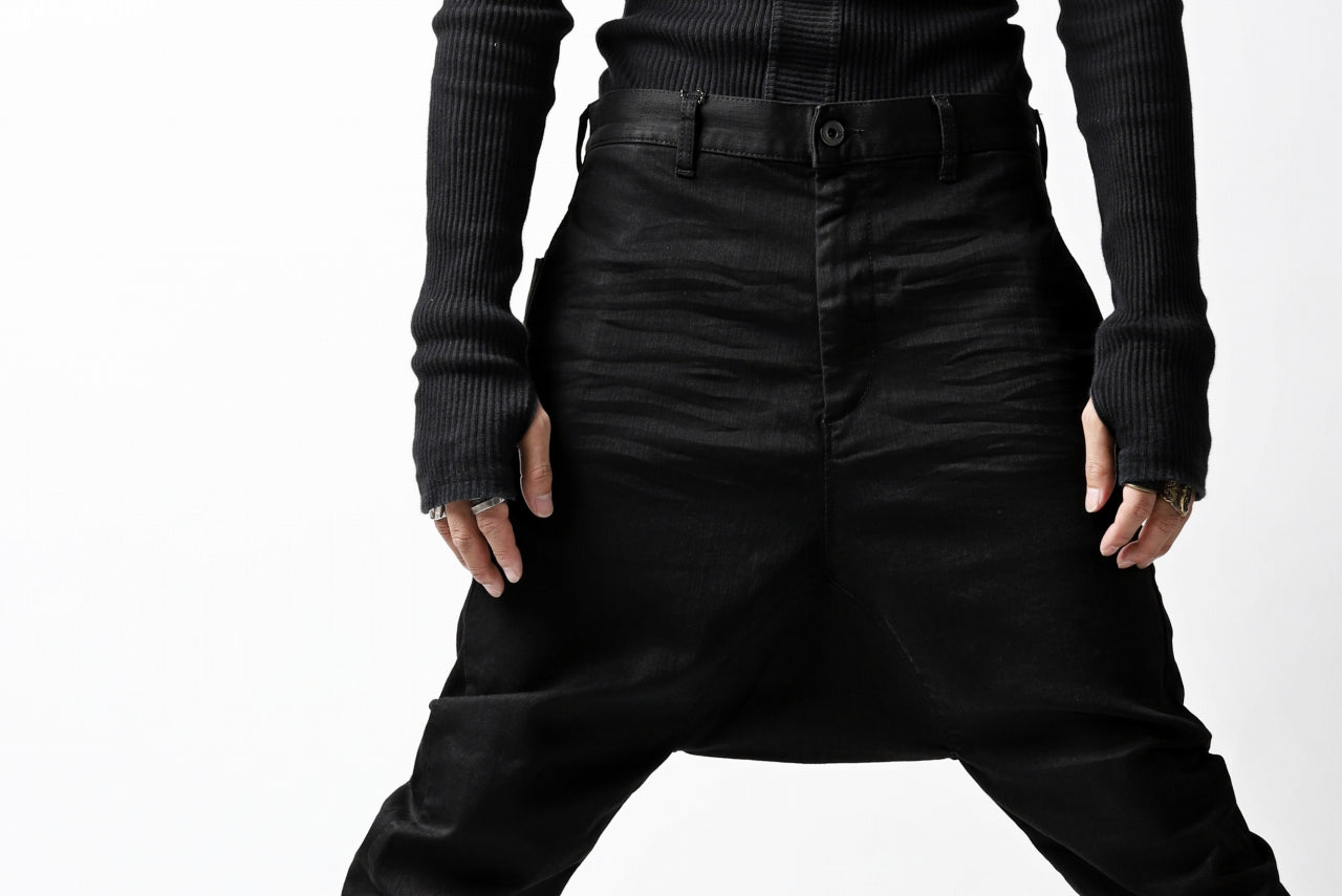 ISAMU KATAYAMA BACKLASH SARROUEL PANTS / HIGH POWER STRETCH DENIM (BLACK)