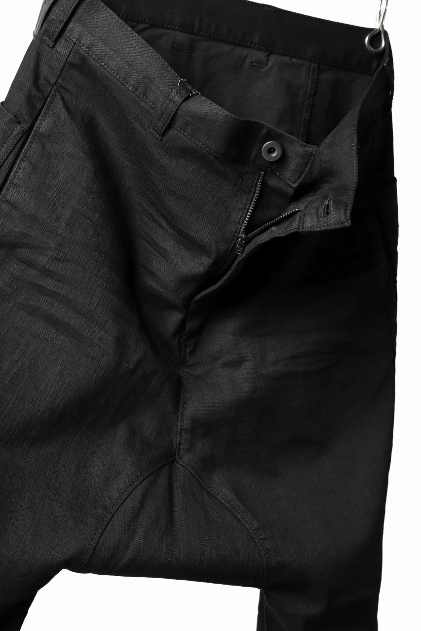 ISAMU KATAYAMA BACKLASH SARROUEL PANTS / HIGH POWER STRETCH DENIM (BLACK)