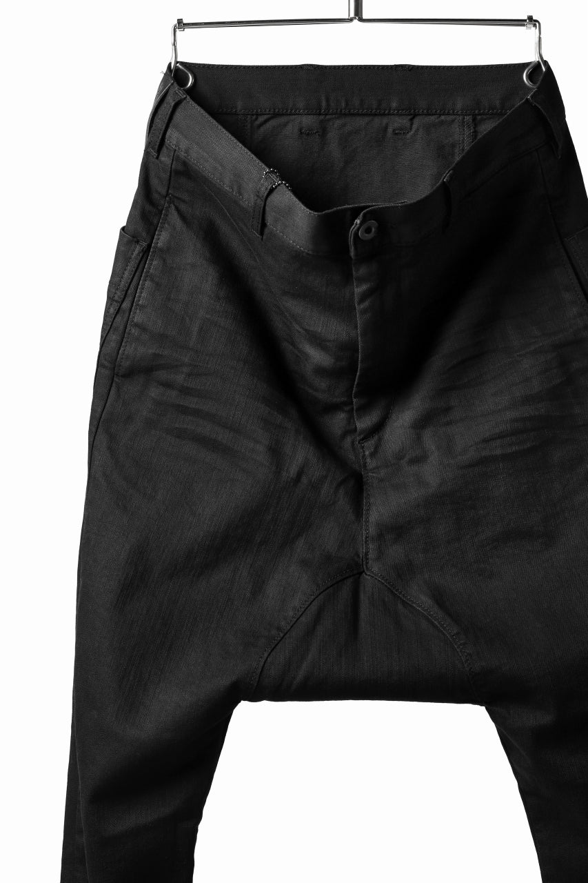 Load image into Gallery viewer, ISAMU KATAYAMA BACKLASH SARROUEL PANTS / HIGH POWER STRETCH DENIM (BLACK)