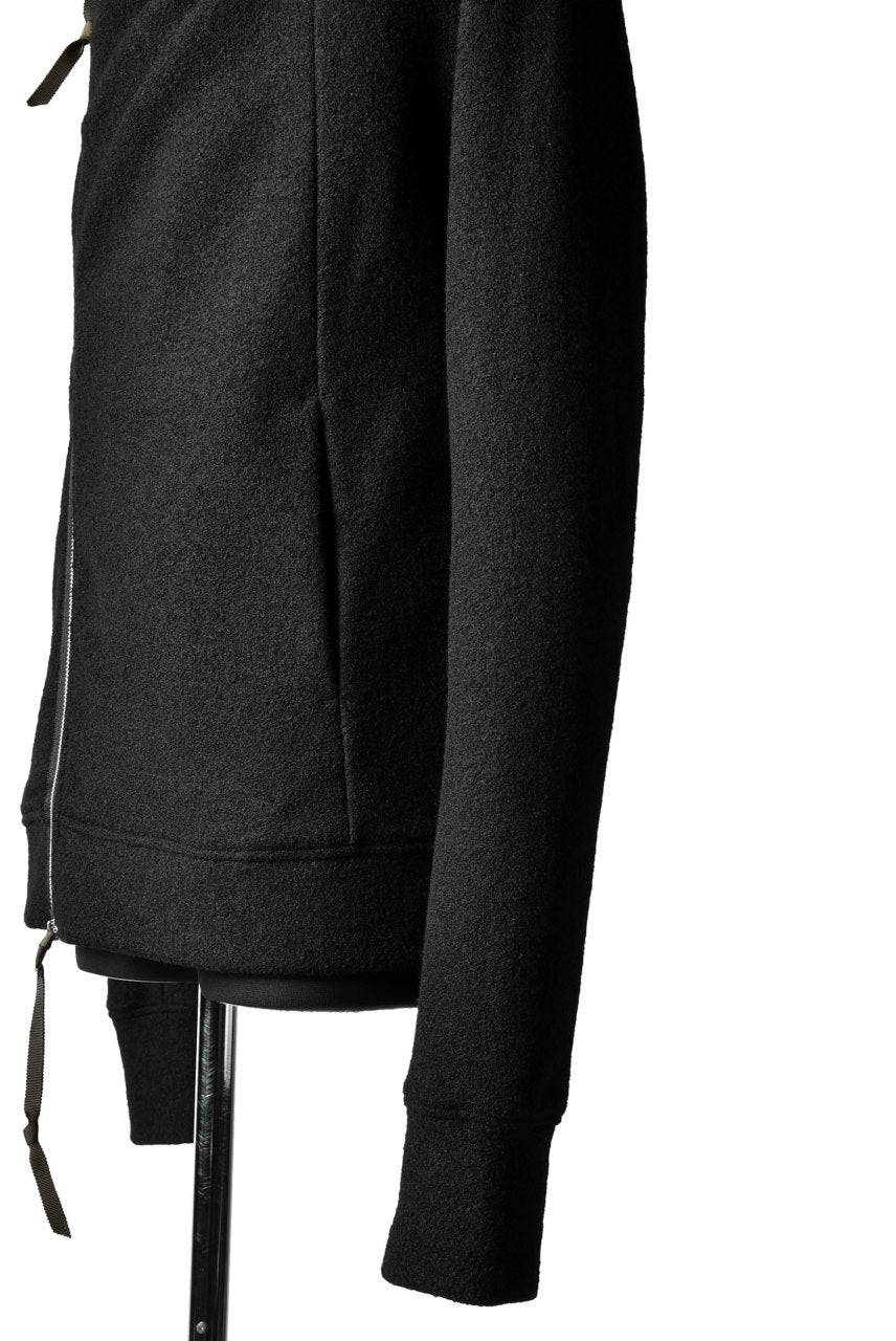 N/07 Wrap Hooded Jacket / Woolring Fleece (BLACK)