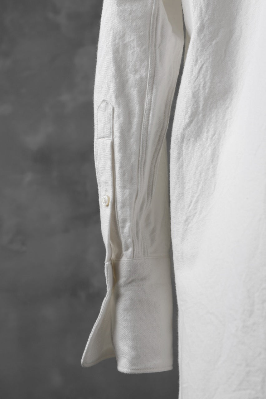 sus-sous band collar shirt #HOKKOH / C100 3/2 OX (WHITE)