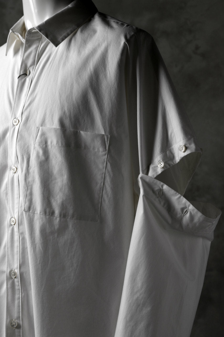 KAZUYUKI KUMAGAI Paneled Shirt Detachable-Detail / Typewriter C/Silk (WHITE)