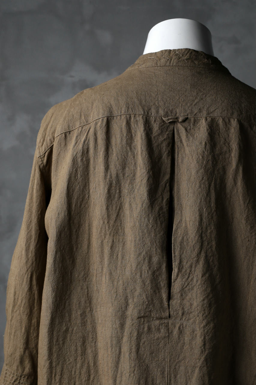 daska "tirel" cock shirt / sun-dried linen (KHAKI BROWN)