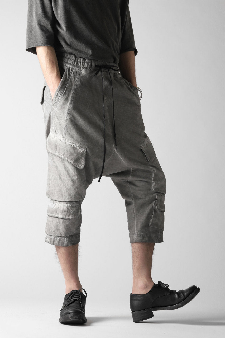 A.F ARTEFACT SWITCHING CROPPED CARGO SAROUEL / DYED COMBI FABRIC (GREY)