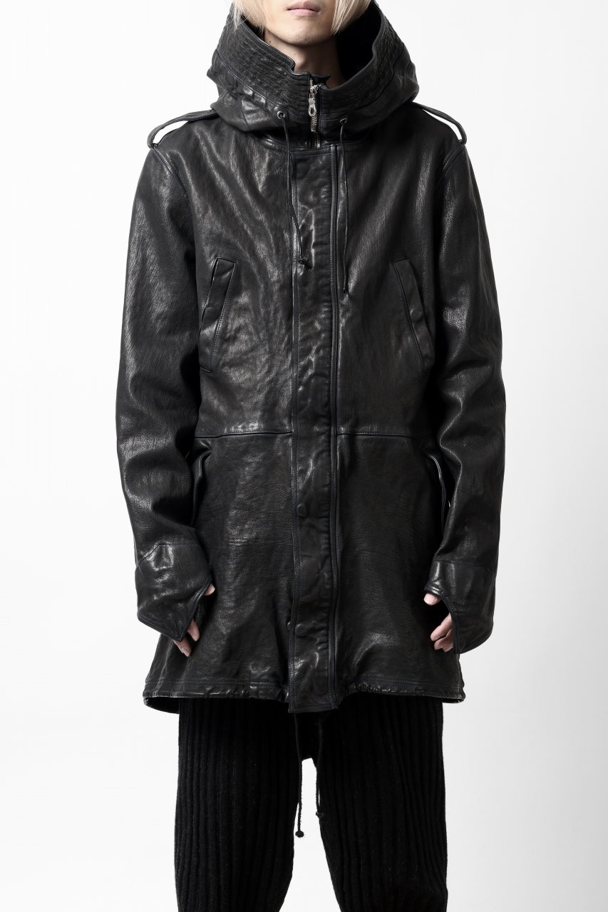 画像をギャラリービューアに読み込む, ISAMU KATAYAMA BACKLASH MODS COAT / GOAT LEATHER (GARMENT+SPRAY DYED / BLACK)