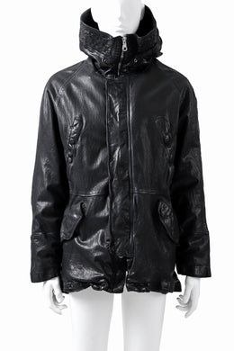 ISAMU KATAYAMA BACKLASH N-3B FLIGHT JACKET / GOAT LEATHER (GARMENT + SPRAY DYED BLACK)