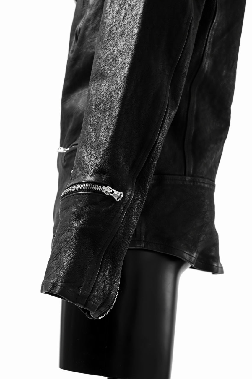 ISAMU KATAYAMA BACKLASH exclusive DOUBLE RIDERS JACKET / JP-CALF GARMENT WASHED (BLACK)