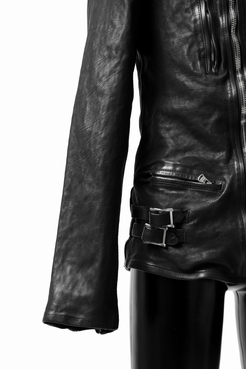 画像をギャラリービューアに読み込む, ISAMU KATAYAMA BACKLASH exclusive DOUBLE RIDERS JACKET / JP-CALF GARMENT WASHED (BLACK)