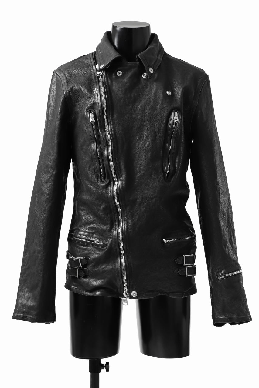 ISAMU KATAYAMA BACKLASH exclusive DOUBLE RIDERS JACKET / JP-CALF GARMENT WASHED (BLACK)