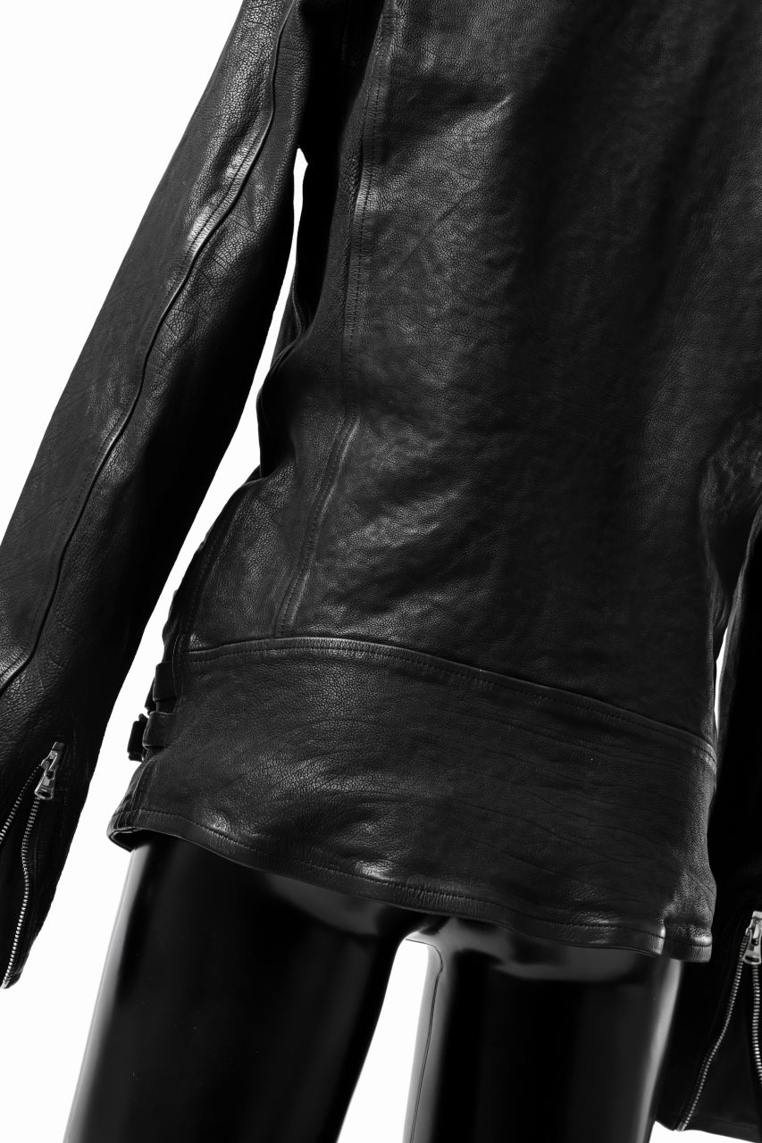 画像をギャラリービューアに読み込む, ISAMU KATAYAMA BACKLASH exclusive DOUBLE RIDERS JACKET / JP-CALF GARMENT WASHED (BLACK)