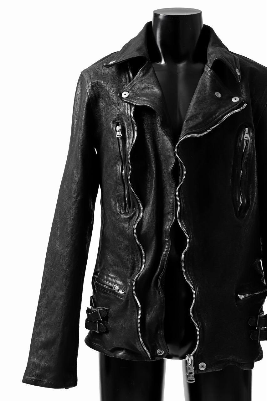 ISAMU KATAYAMA BACKLASH exclusive DOUBLE RIDERS JACKET / JP-CALF GARMENT WASHED (BLACK)