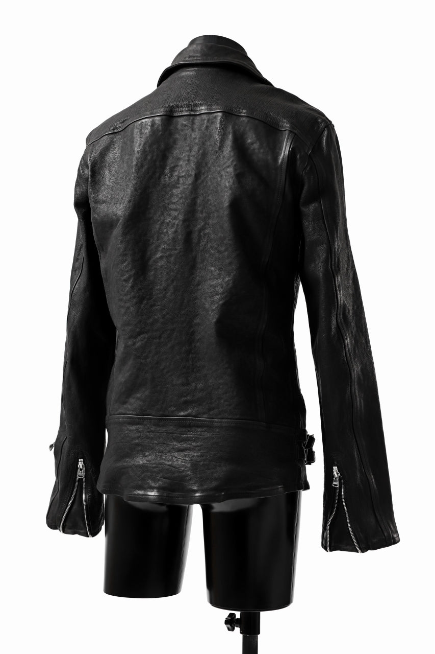 画像をギャラリービューアに読み込む, ISAMU KATAYAMA BACKLASH exclusive DOUBLE RIDERS JACKET / JP-CALF GARMENT WASHED (BLACK)