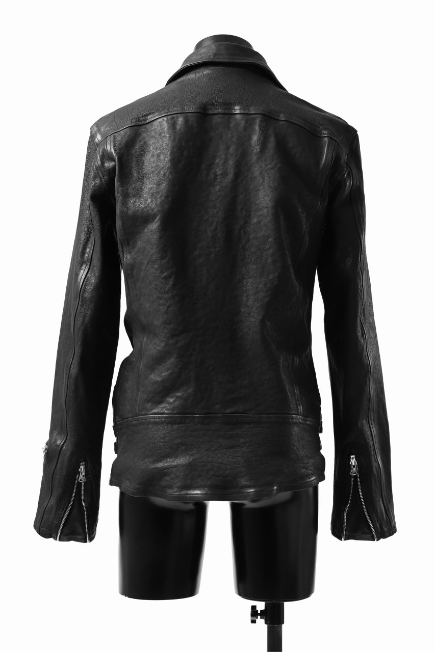 ISAMU KATAYAMA BACKLASH exclusive DOUBLE RIDERS JACKET / JP-CALF GARMENT WASHED (BLACK)