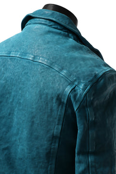 画像をギャラリービューアに読み込む, ISAMU KATAYAMA BACKLASH exclusive DOUBLE RIDERS JACKET / JP-CALF GARMENT WASHED (TURQUOISE)