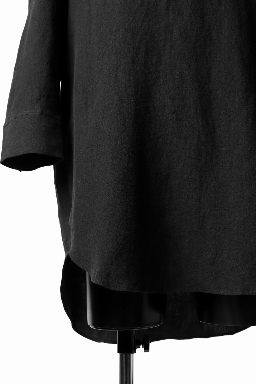 Load image into Gallery viewer, ISAMU KATAYAMA BACKLASH SOFT LINEN SKIPPER SHIRT (BLACK)