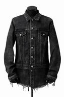 ISAMU KATAYAMA BACKLASH TRUCKER DENIM JACKET / SPLASH DYED (BLACK)