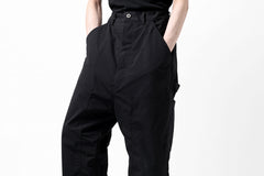 画像をギャラリービューアに読み込む, ISAMU KATAYAMA BACKLASH DOUBLE KNEE PANTS / STRETCH TYPEWRITER CLOTH (BLACK)