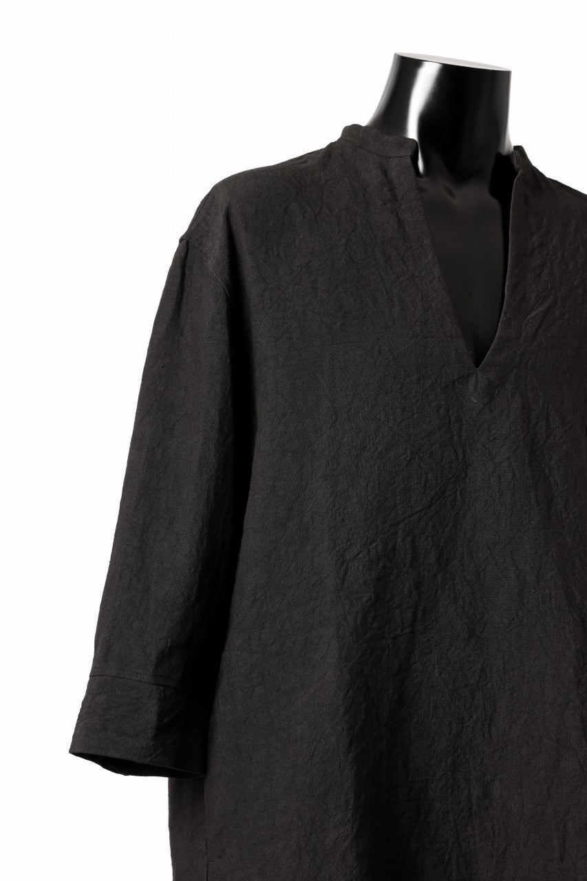 画像をギャラリービューアに読み込む, ISAMU KATAYAMA BACKLASH SKIPPER SHIRT / SOFT LINEN (BLACK)