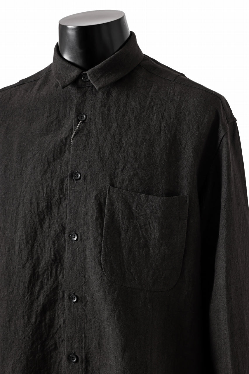 画像をギャラリービューアに読み込む, ISAMU KATAYAMA BACKLASH LONG SLEEVE SHIRT / SOFT LINEN (BLACK)