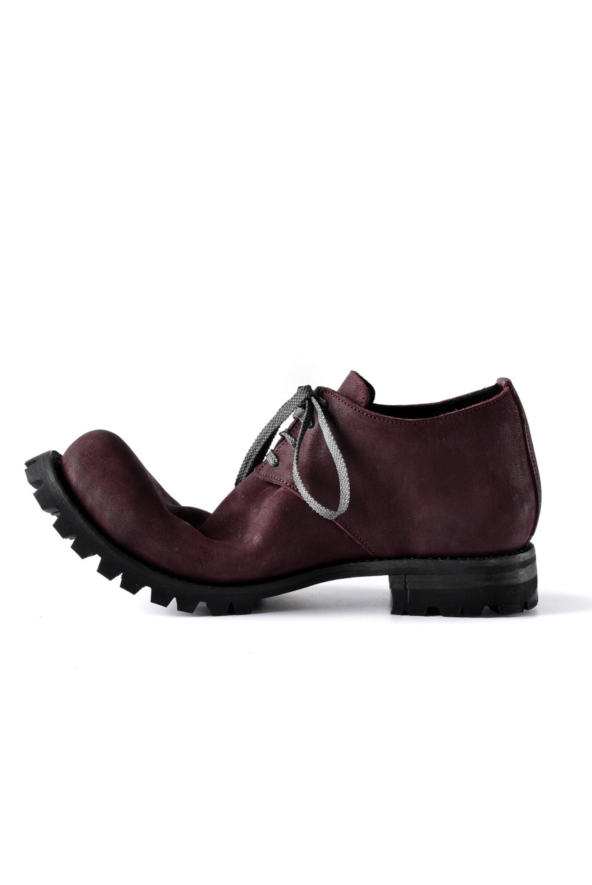 Portaille exclusive Derby Shoes / Vintage Nubuck Steer Leather / Vibram #100 (BORDEAUX)
