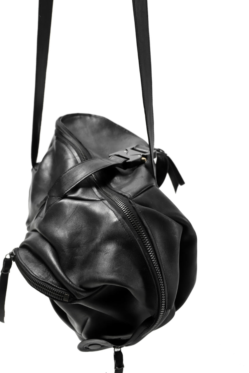 LEON EMANUEL BLANCK exclusive DISTORTION SMALL WEEKENDER BAG / GUIDI OILED HORSE LEATHER (BLACK)