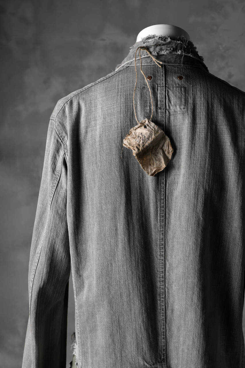 RESURRECTION HANDMADE combination denim coverall jacket (GREY×ARMY)