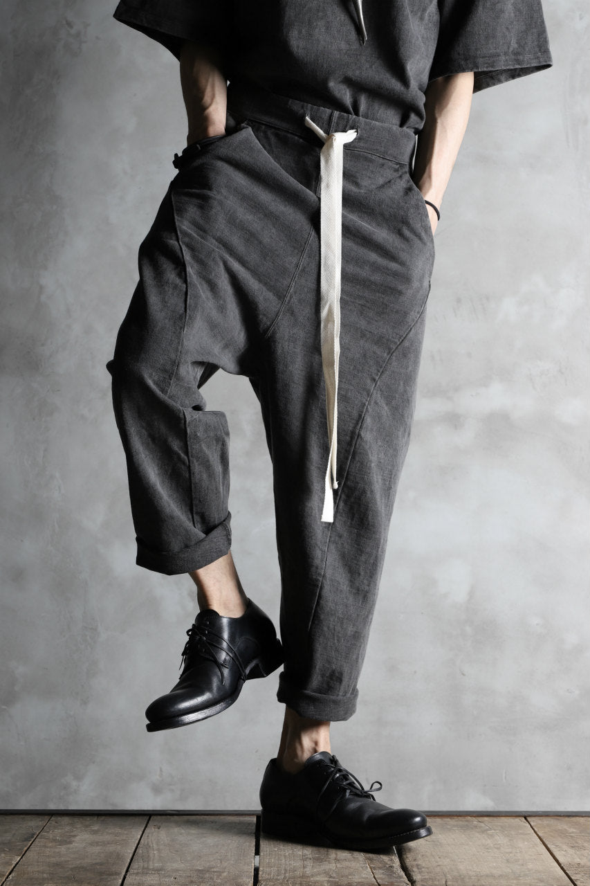 KLASICA DROP CROTCH CURVED PANTS / GARMENT PIGMENT DYED (PIGMENT GREY)