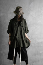 Load image into Gallery viewer, KLASICA LOOSE HALF SLEEVE SHIRT / DOUBLE VOILE CLOTH (GARMENT WASHED) (OLIVE)