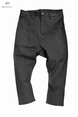 N/07 narrow sarrouelpants extra stretch silk linen fabric (BLACK)