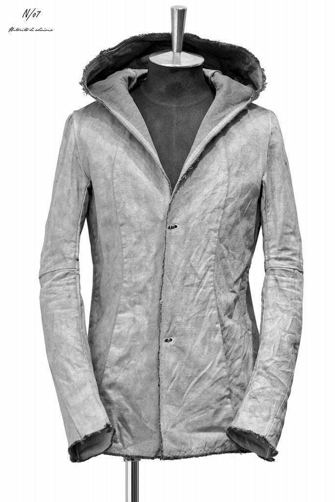 N/07 jacket hooded c/li slub twill fabric sumi dyed (SUMI WHITE)