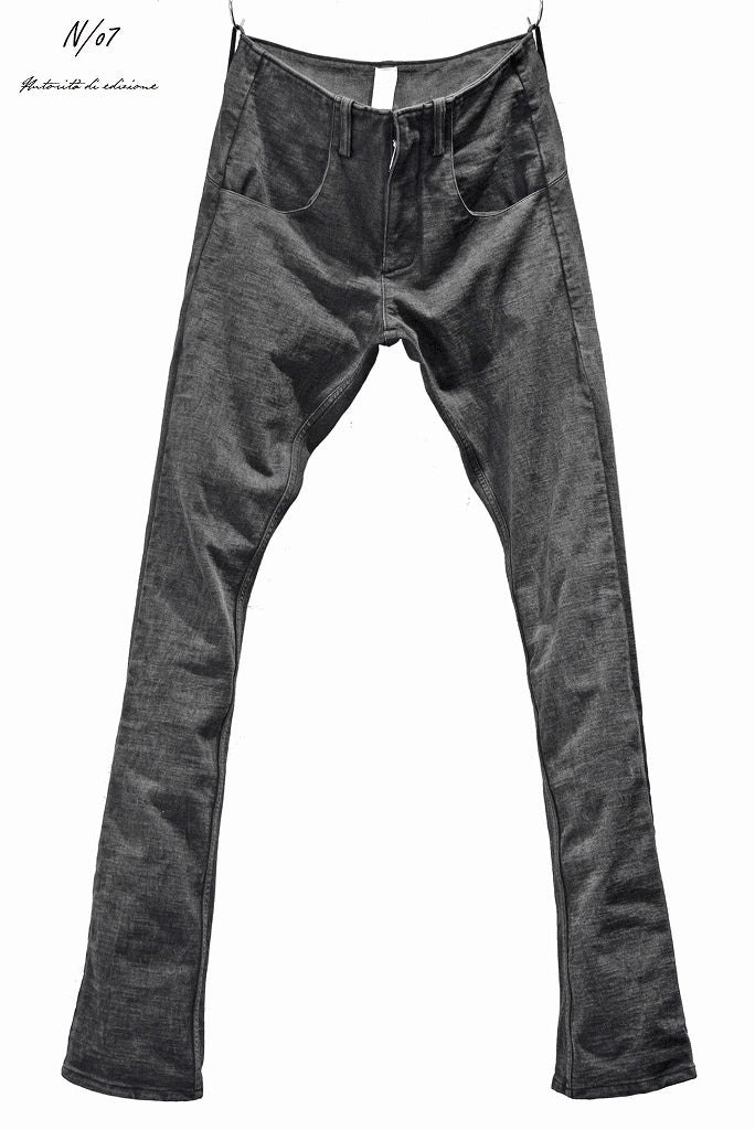 N/07 pant thin c/heavy jersey sumi dyed (BLACK)