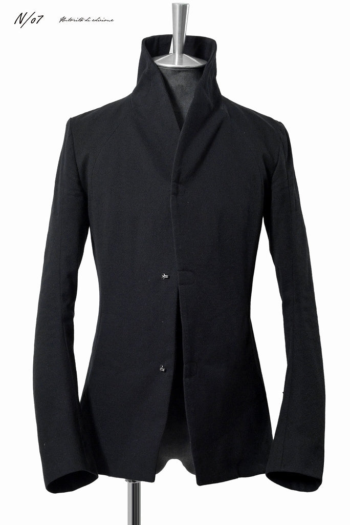 Load image into Gallery viewer, N/07 &quot;tres dimensiva&quot; [cotton/wool doddy tweed | collar aristocracy jacket] (BLACK)