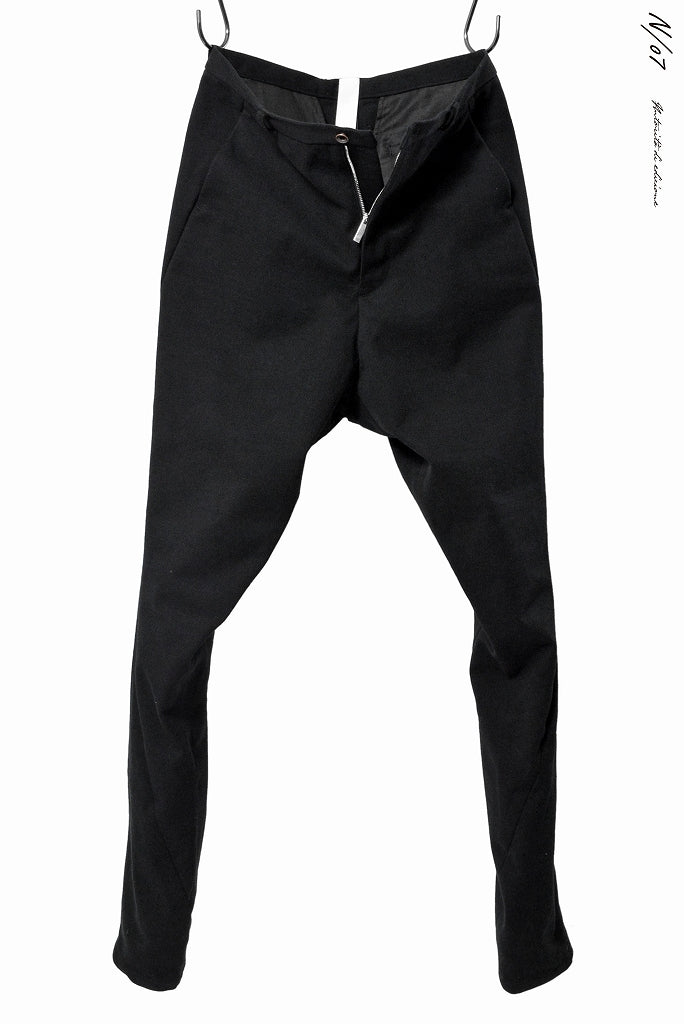 N/07 jodhpur "intellectualia" [cotton/wool doddy tweed | curve length pant] (BLACK)