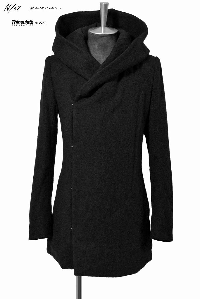 N/07 "tukang sulap" [wool filling | Thinsulate Hi-Loft hooded coat] (BLACK)