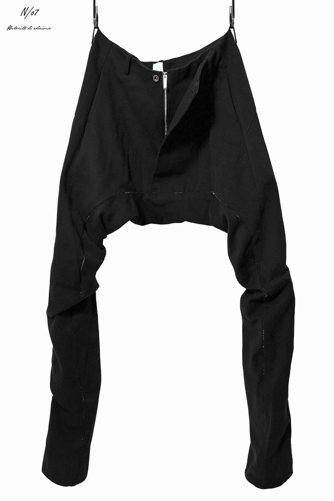 パンツ AOOS SARROUEL TUCK PANTS-BLACK N/07 Spandex-denim stretch dropslim sarrouel pant (BLACK)の