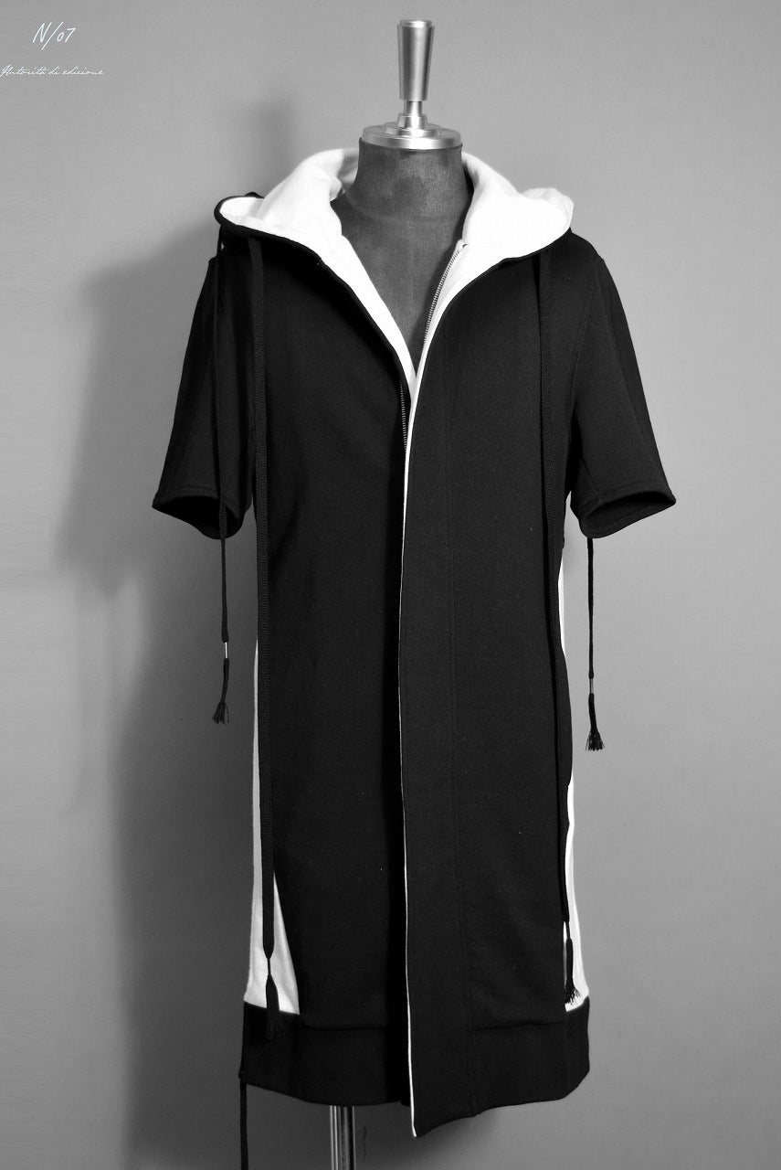 N/07 FIELD LONG HOODIE S/S "Fleecy Cotton" (BLACK x WHITE)