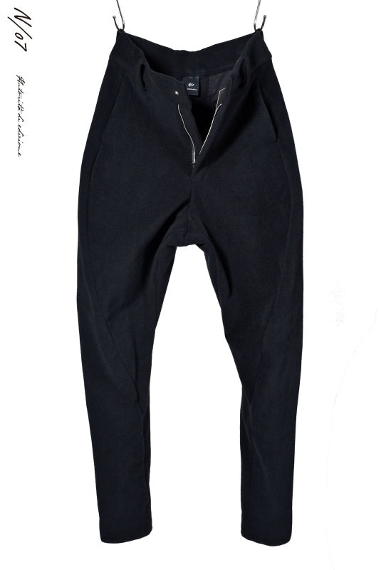 N/07 CURVE JODHPUR PANT / CASHMERE KNIT MELTON (BLACK)