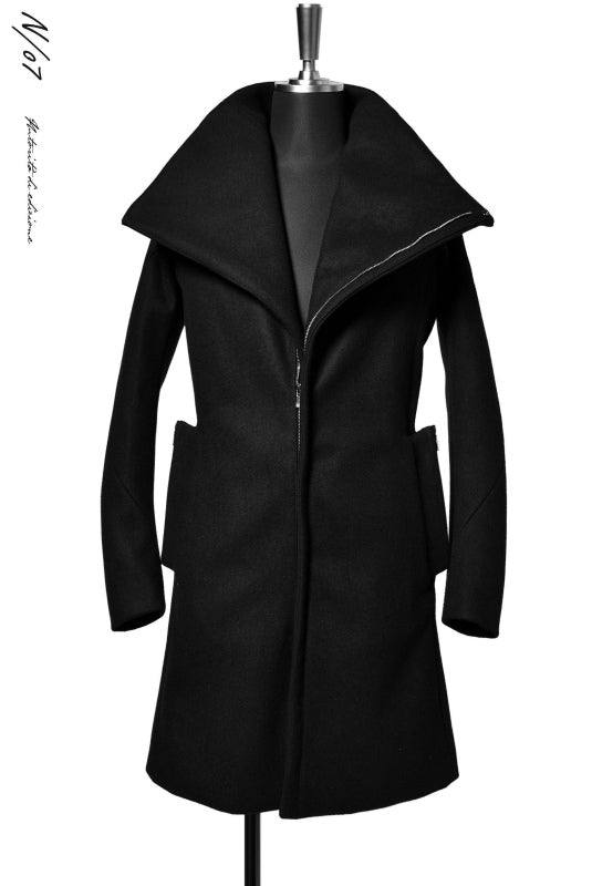 N/07 ANATOMY HIGHNECK COAT / PREMIUM WOOLYARN CASHMERE (BLACK)