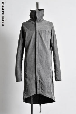 incarnation DOBBY HIGH NECK ZIP FRONT LINING COAT 