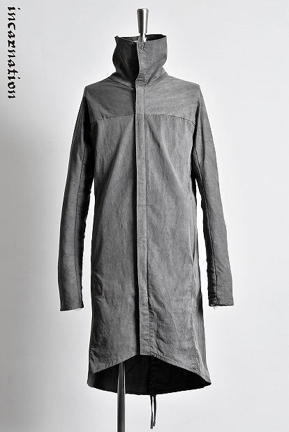 Load image into Gallery viewer, incarnation DOBBY HIGH NECK ZIP FRONT LINING COAT &quot;OVERLOCKED&quot; (GREY)