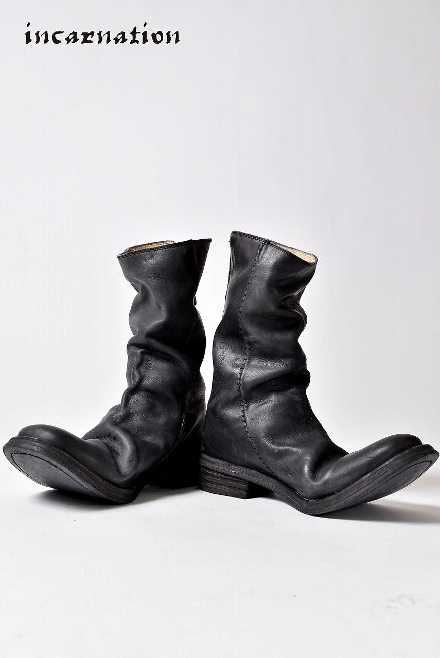 incarnation exclusive CALF SKIN BACK ZIP LONG LINED LEATHER SOLES BOOTS