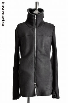 Load image into Gallery viewer, incarnation exclusive &quot;SHEARLING MOUTON&quot; HIGH NECK ZIP FRONT COAT WITH GLOVE SLEEVE