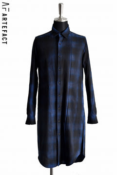 Load image into Gallery viewer, A.F ARTEFACT Black Dye Over Lock Check Shirts (BLUE)