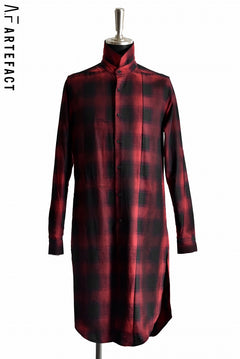 Load image into Gallery viewer, A.F ARTEFACT Black Dye Over Lock Check Shirts (RED)