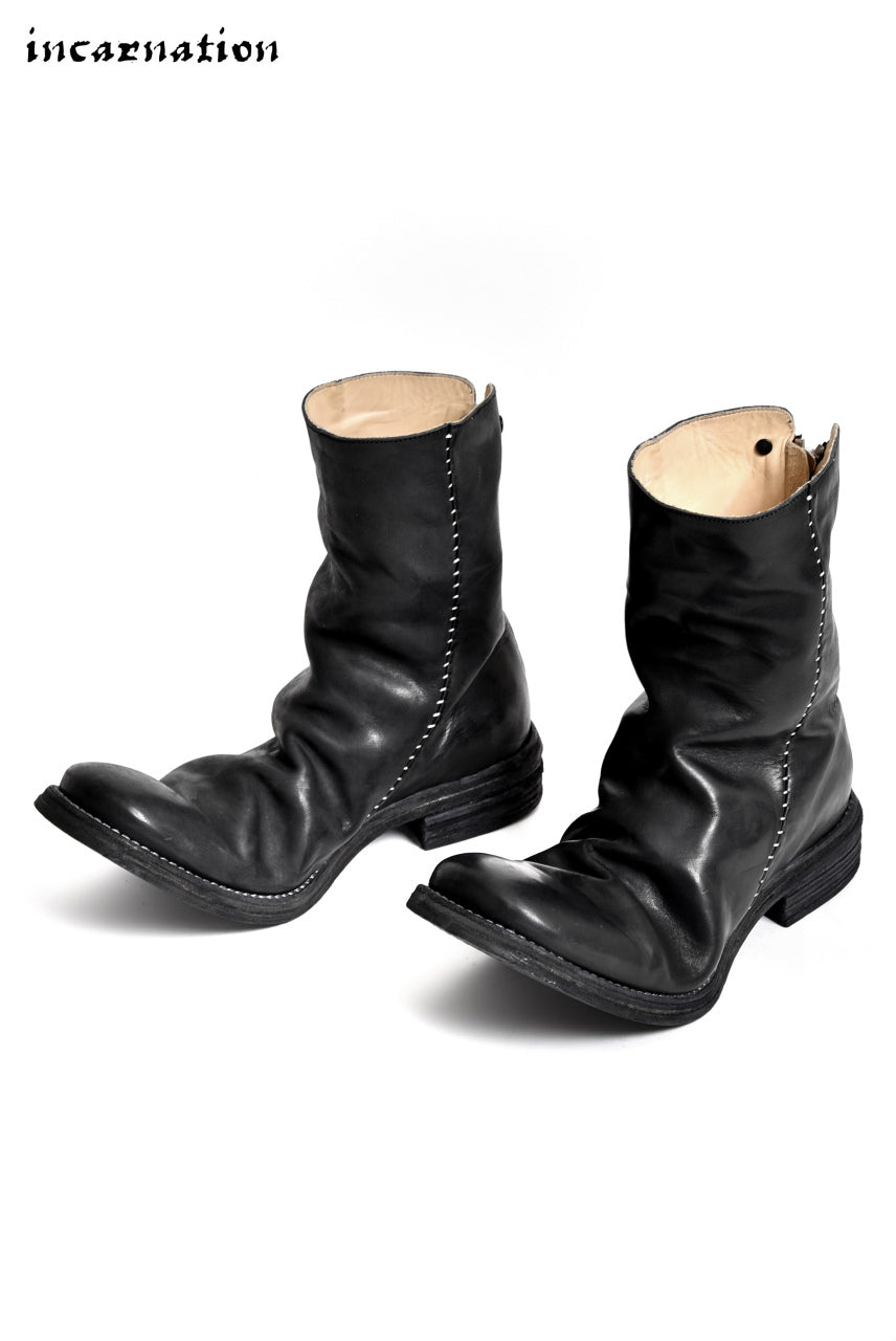 incarnation exclusive "OILED HORSE LEATHER” BACK ZIP HAND STITCH LINED LEATHER SOLE BOOTS