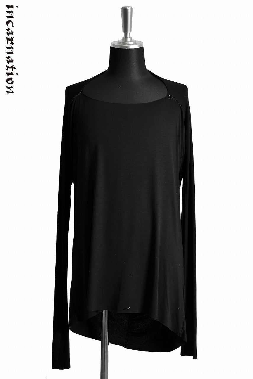 incarnation VISCOSE SPANDEX "OVERLOCKED" DRESS DORMAN LONG SLEEVE T-SHIRT (BLACK)