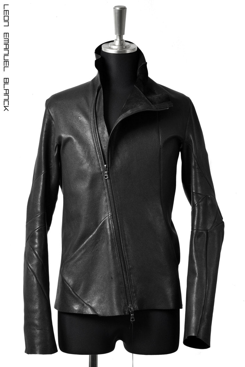 Load image into Gallery viewer, LEON EMANUEL BLANCK DISTORTION LEATHER JACKET &quot;GUIDI CAMEL&quot; (BLACK)