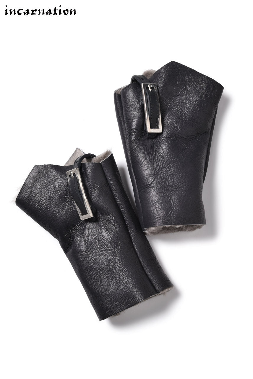 incarnation SHEEP SHEARLING MOUTON GLOVE with BUCKLE SHORT