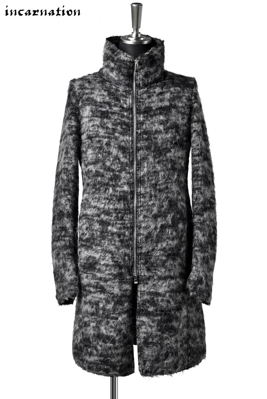incarnation WOOL STRETCH ZIP FRONT COAT
