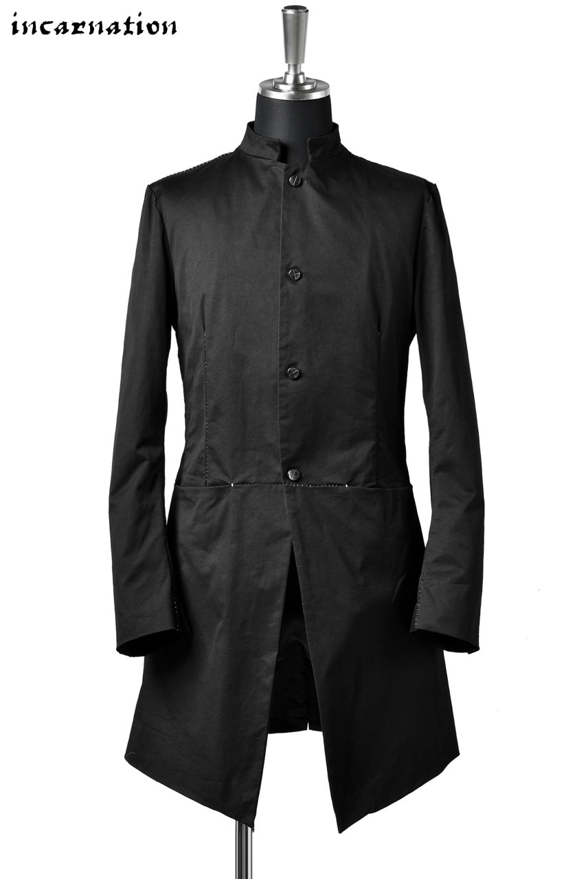 incarnation exclusive 4B LONG JACKET "OVERLOCKED" DOBBY COTTON STRETCH with LINED